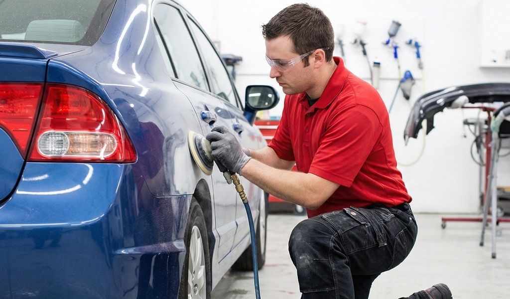 collision repair in progress